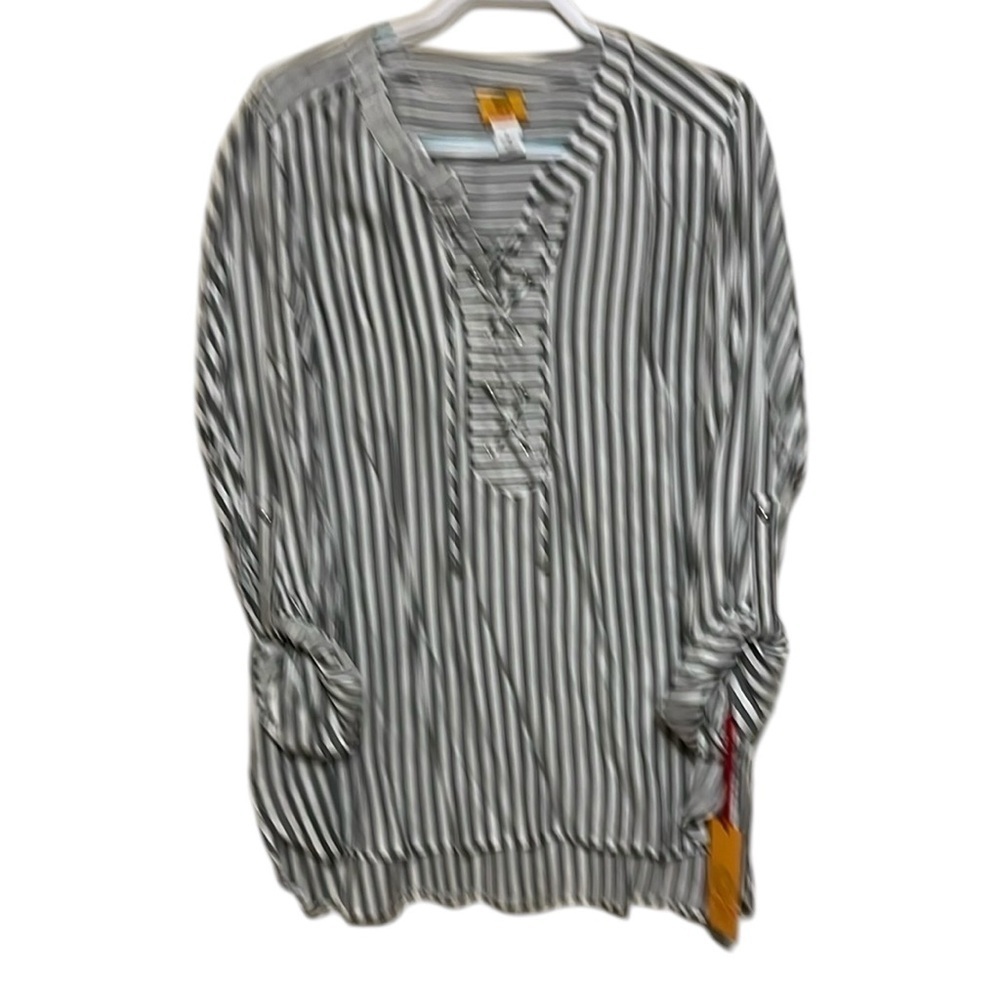 Ruby Rd Striped grey and White Women's Top. Sz 1X